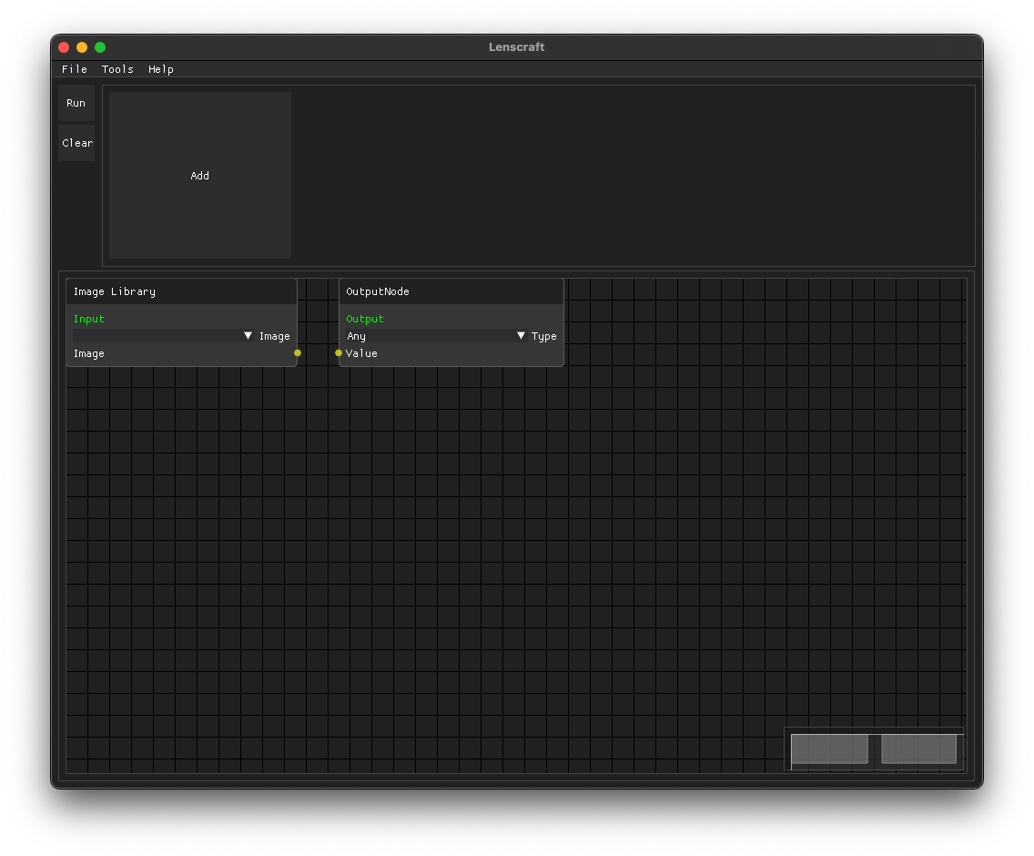 Screenshot of the Lenscraft Graphical User Interface